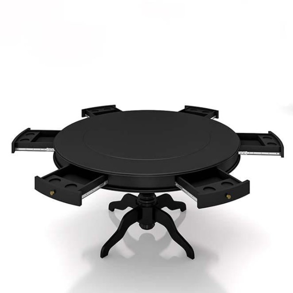Encontraproduto.com.br - Mesa de Jogos Carteado 6 Lugares Bellagio com Gavetas e Tampo Reversível com Tecido Preto/Verde G42 - Gran Belo