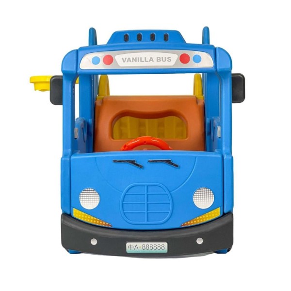Encontraproduto.com.br - Carrinho Playground de Ônibus 3 em 1 com Cesta de Basquete e Kit de Golf Azul/Amarelo G31 - Encantum