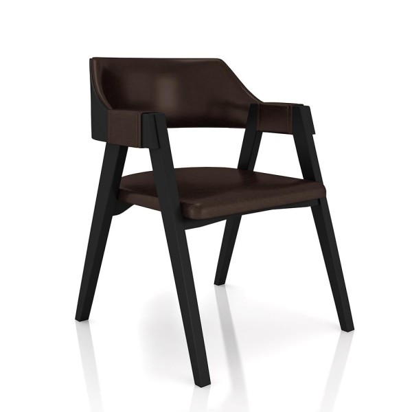 Encontraproduto.com.br - Conjunto Mesa de Jogos Carteado Bellagio Tampo Reversível e 6 Cadeiras Madeira Poker Base Estrela PU Marrom/Preto G42 - Gran Belo