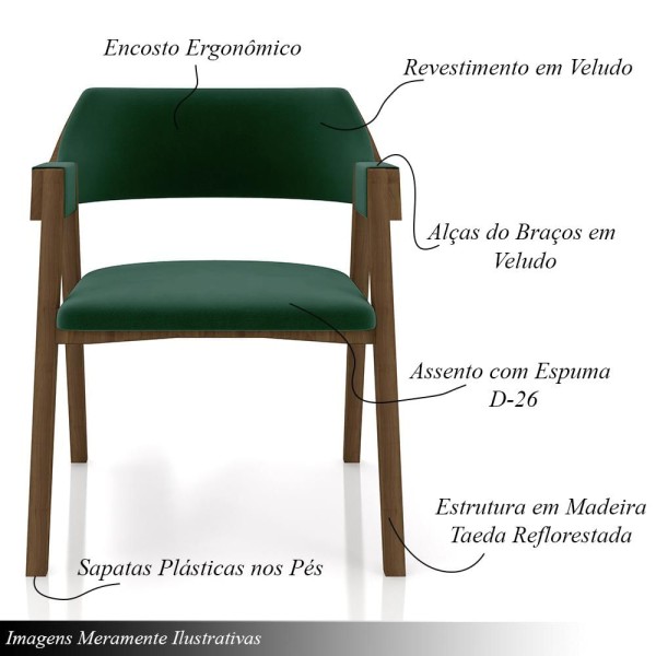 Encontraproduto.com.br - Conjunto Mesa de Jogos Carteado Bellagio Tampo Reversível e 6 Cadeiras Madeira Poker Base Estrela Veludo Verde/Nogueira G42 - Gran Belo