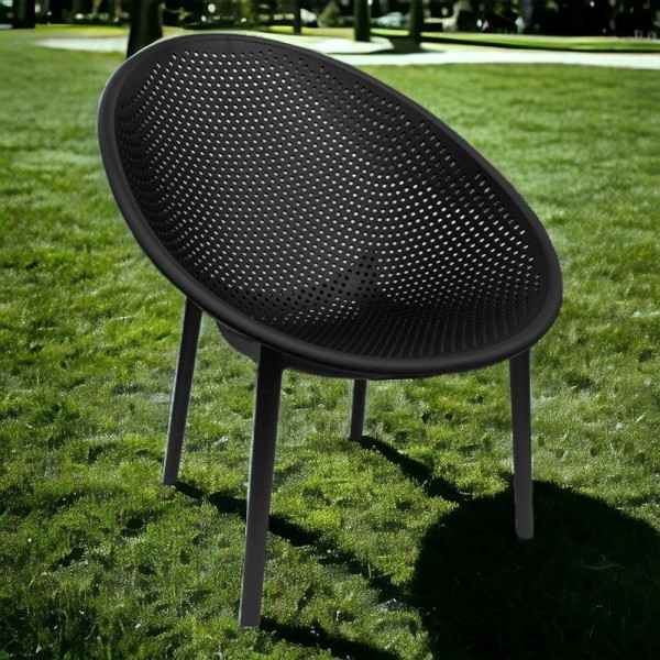 Encontraproduto.com.br - Kit 3 Poltronas área Externa De Pp Marina Com Base Desmontável Preto G56 - Gran Belo