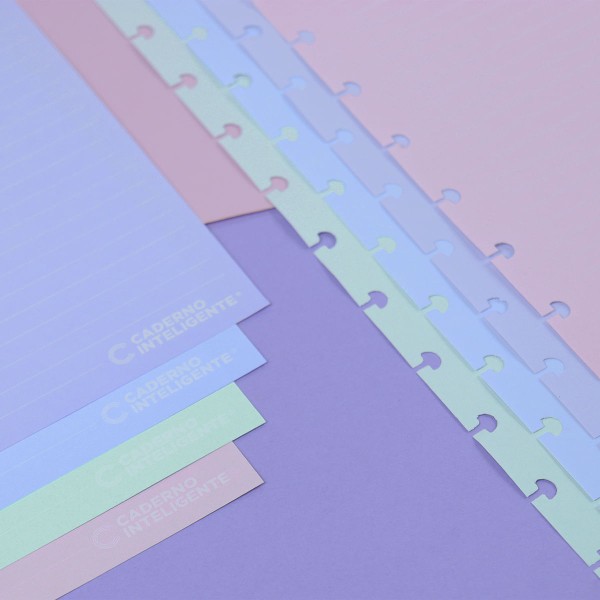 Encontraproduto.com.br - Refil Pautado Inteligente A5 90g Candy Colors Linha Branca Caderno Inteligente