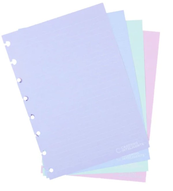 Encontraproduto.com.br - Refil Pautado Inteligente A5 90g Candy Colors Linha Branca Caderno Inteligente