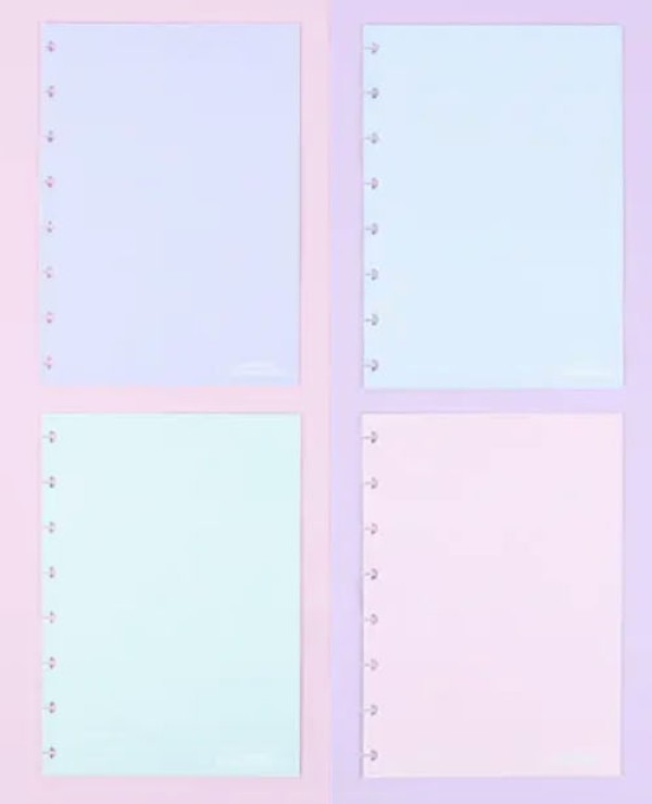 Encontraproduto.com.br - Refil Pautado Inteligente A5 90g Candy Colors Linha Branca Caderno Inteligente