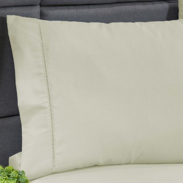 Encontraproduto.com.br - Jogo Lençol 400 Fios Ponto Palito Cama King 3pçs Poliéster - Caqui