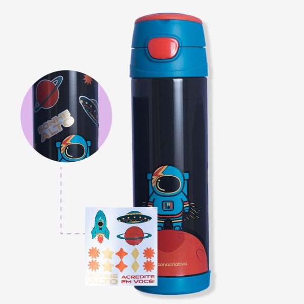 Encontraproduto.com.br - Garrafa Top Handle com Adesivos Astronata – Zonacriativa