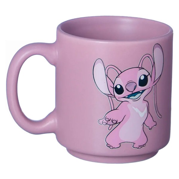 Mini Caneca Stitch Angel 100ml em Cerâmica Zona Criativa