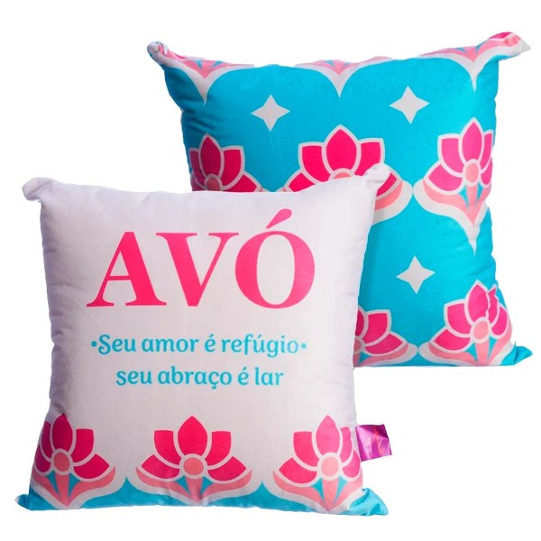 Encontraproduto.com.br - Almofada ZonaCriativa Fibra 40x40 Avô Azulejo (MP)
