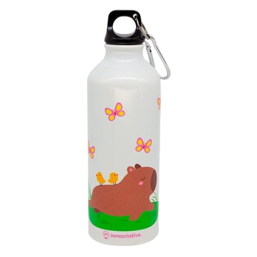 Garrafa Alumínio 500ml Com Mosquetão Capivara