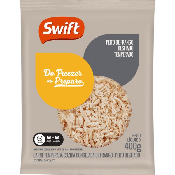 Peito de Frango Desfiado Swift Congelado Pacote com 400g