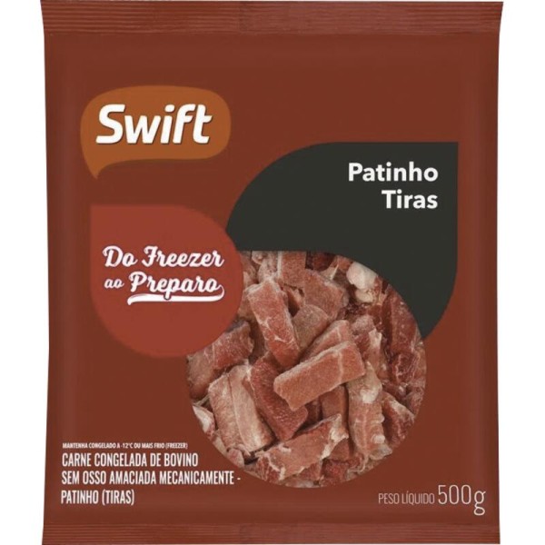 Encontraproduto.com.br - Tiras de Carne Bovina Swift Congelada Patinho Pacote com 500g