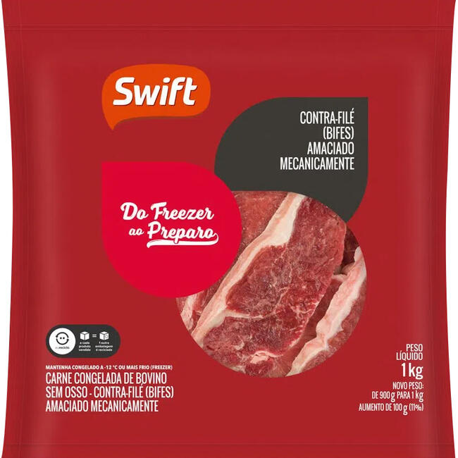 Encontraproduto.com.br - Contrafilé Bovino em Bife Swift Pacote com 1kg