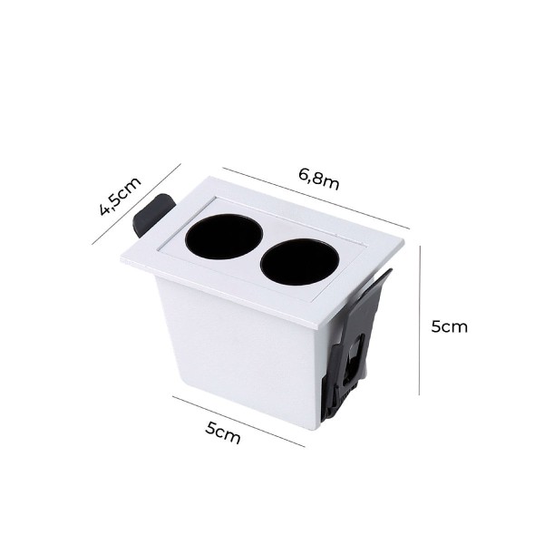 Encontraproduto.com.br - Spot Led Downlight Powerus 2 Leds 3000K Preto 4W Nordecor