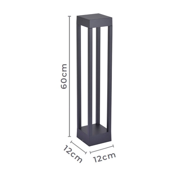 Encontraproduto.com.br - Luminária de Jardim Nordecor Zean 2684 60cm Led 10W Bivolt Preto 3000K Luz Amarela