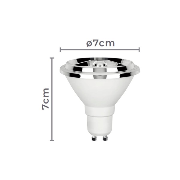 Encontraproduto.com.br - Lâmpada GU10 LED IRC95 AR70 Dicróica 7W 2700K - NORDECOR