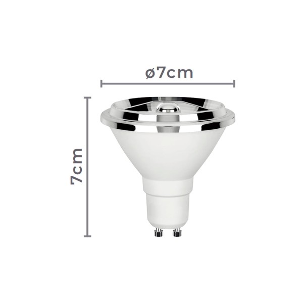 Encontraproduto.com.br - Lâmpada GU10 LED IRC95 AR70 Dicróica 7W 2700K - NORDECOR