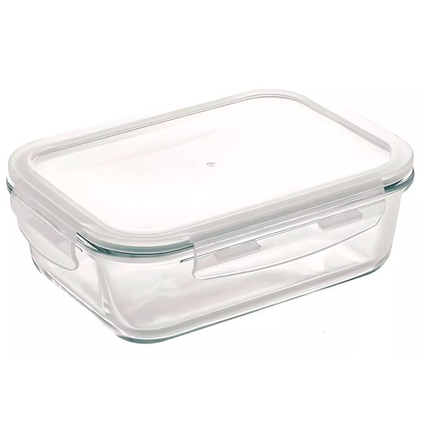 Pote Hermético Retangular 640ml em Vidro Kehome