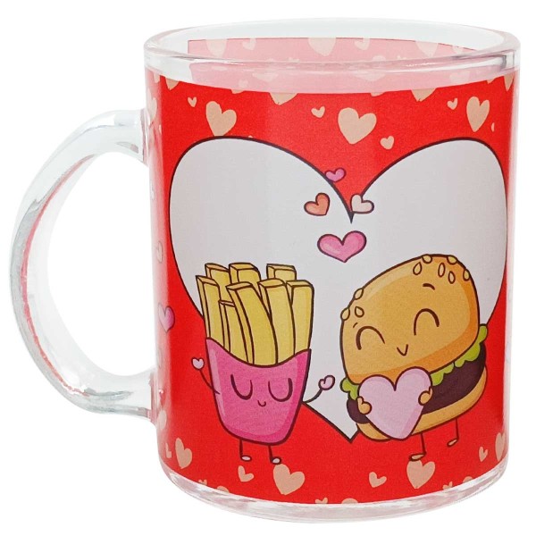 Encontraproduto.com.br - Caneca Love 330ml em Vidro Kehome