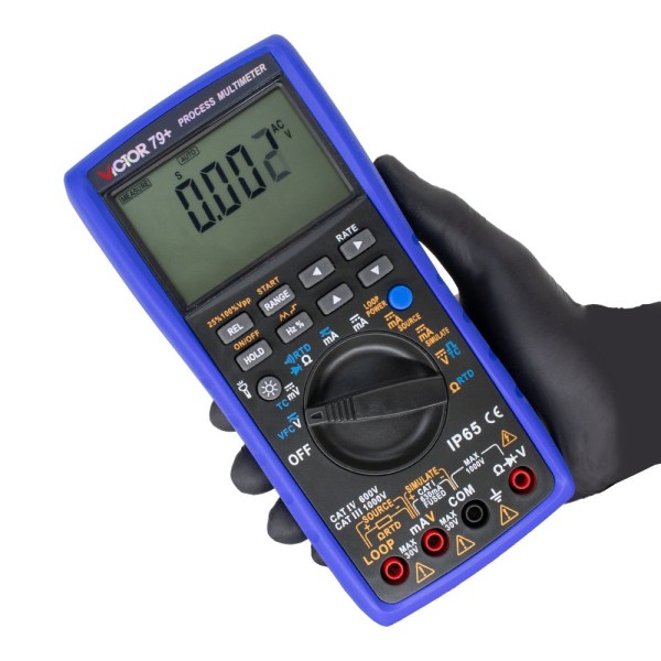 Encontraproduto.com.br - Calibrador de processo Termopar Resistência Capacitância Modo VFC (filtro de baixa frequência) Frequência diodo CAT IV 600V Victor-Ruoshui 79+