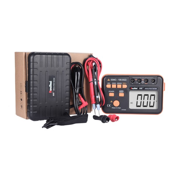Encontraproduto.com.br - Megômetro resist isolação 200MO/20GO/200GO prec ± (5% + 5) CAT III 600 V Victor-Ruoshui 60E+