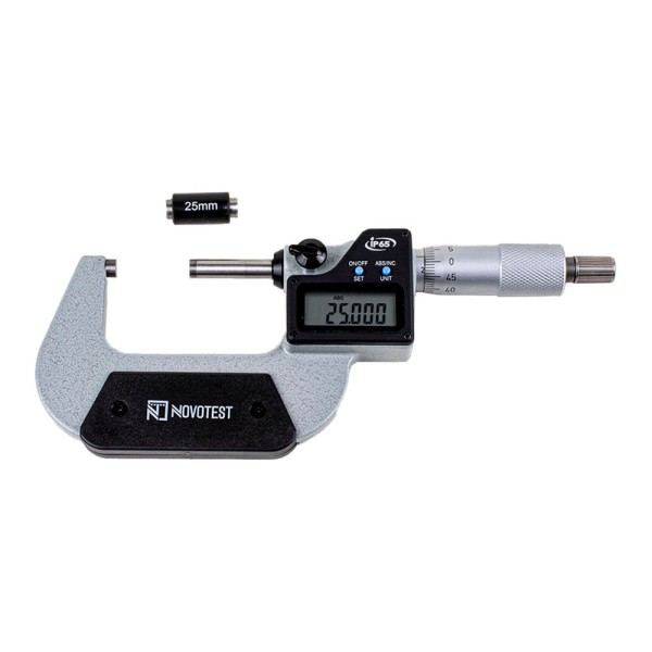 Encontraproduto.com.br - Micrômetro Externo Digital IP65 Capacidade 25 a 50mm Resolução 0,001mm Exatidão +/-0.002mm NOVOTEST.BR DM-231102