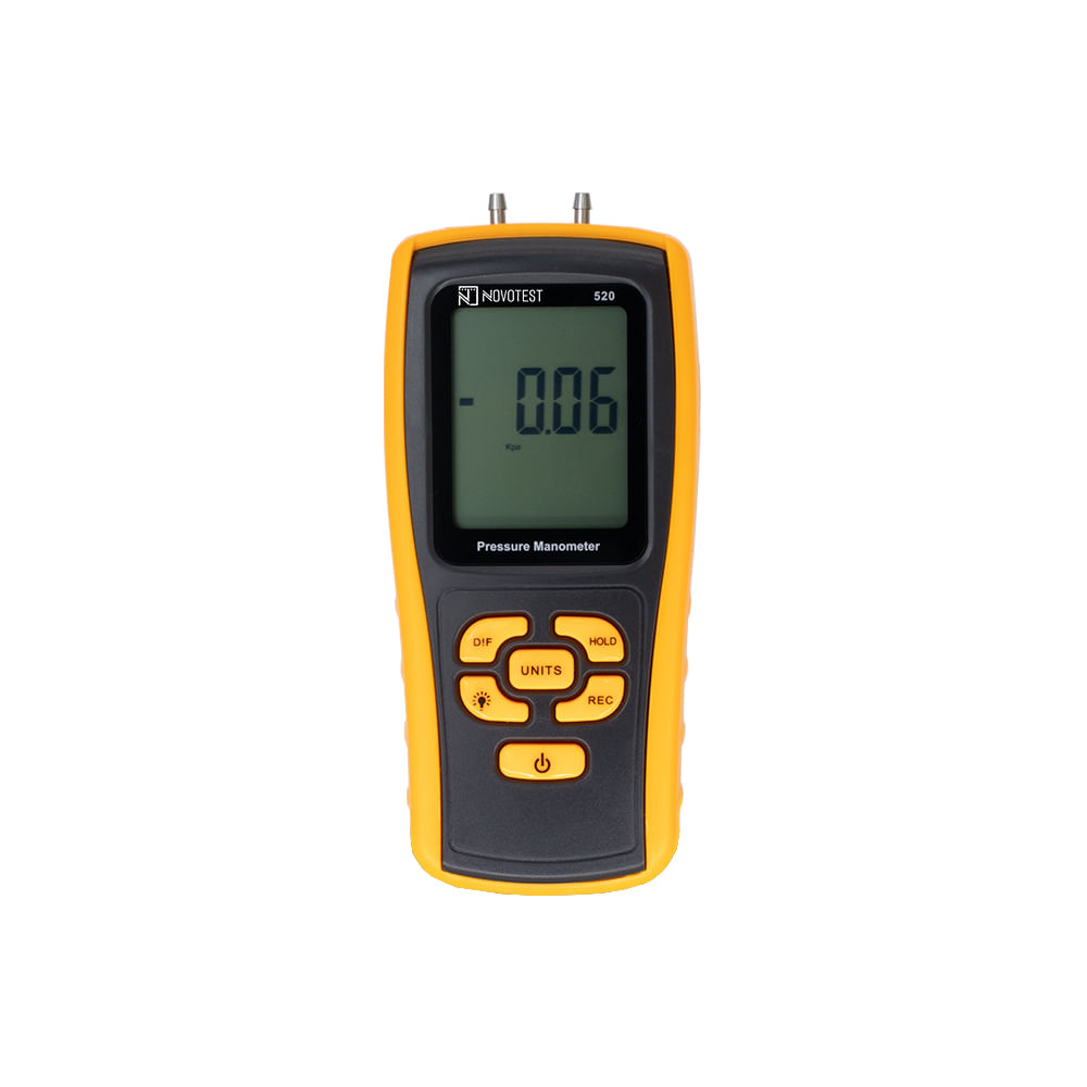 Encontraproduto.com.br - Manômetro de Pressão C/ Faixa de Medição 35kPa Unidades de Pressão Selecionáveis e Desligamento Automático NOVOTEST.BR GM520