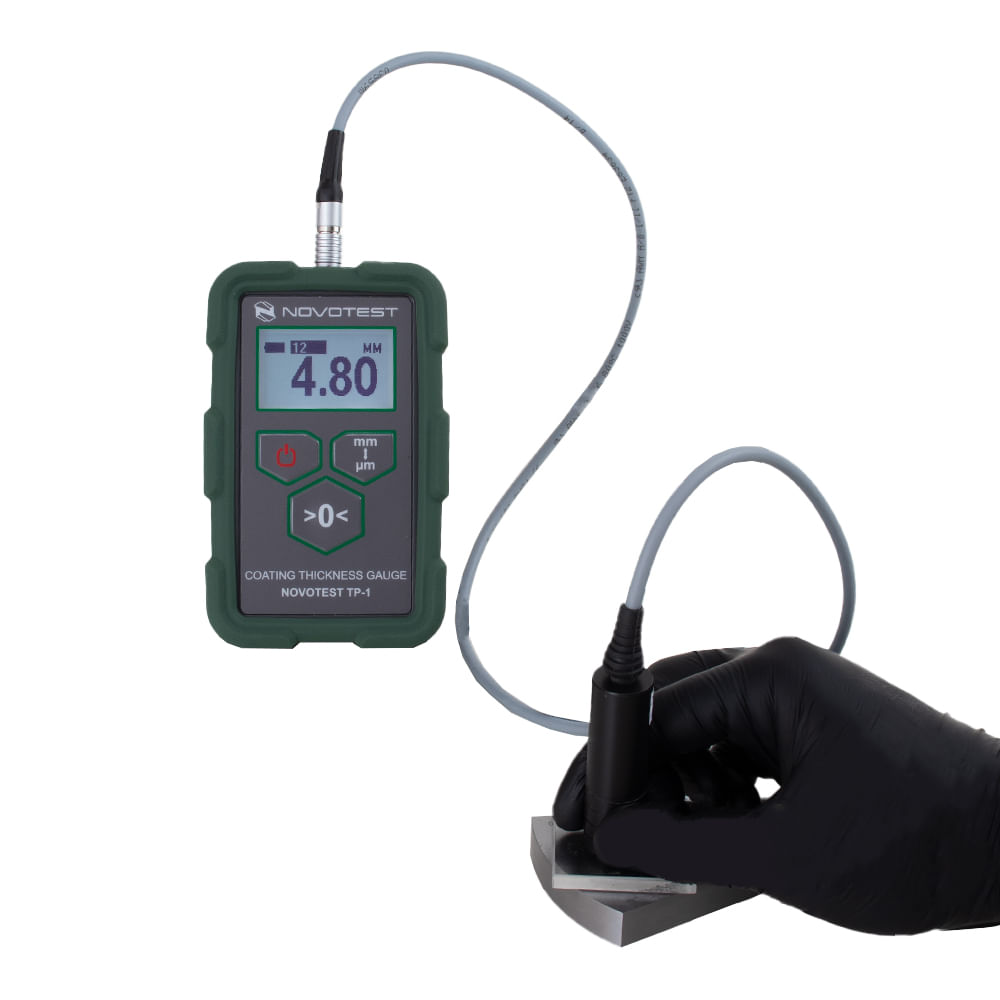 Encontraproduto.com.br - Medidor de Espessura de camada digital portátil base ferrosa 0-12mm NOVOTEST TP-1M+M12