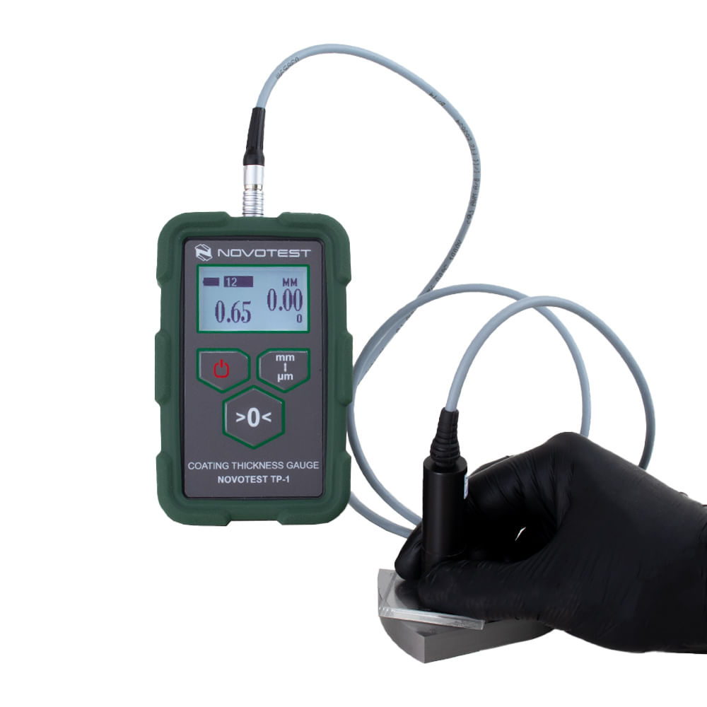 Encontraproduto.com.br - Medidor de Espessura de camada digital portátil base ferrosa 0-12mm NOVOTEST TP-1M+M12