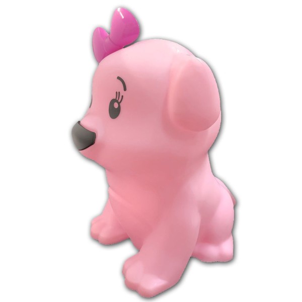 Encontraproduto.com.br - Luminária Abajur De Mesa Animais Pets Grande Fofos Modelos Cachorrinha Rosa