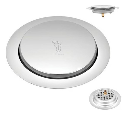 Ralo Click Inteligente Inox Fertak Redondo Embutir 10x10cm