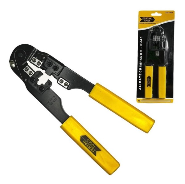 Fertak Alicate Crimpador Cortador Decapador Fios Prof Rj45