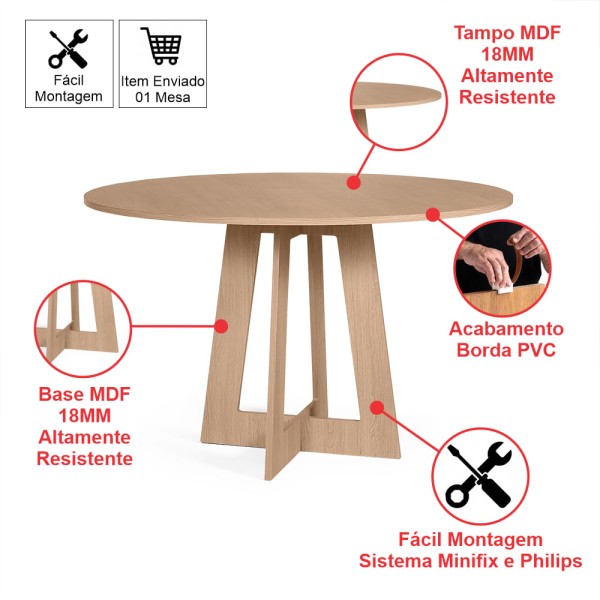 Encontraproduto.com.br - Mesa De Jantar Redonda 4 Lugares 90cm Montreal Jade - Straub Web