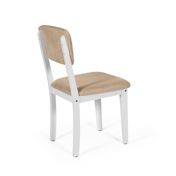 Encontraproduto.com.br - Mesa De Jantar Redonda Gabi Noronha Com 4 Cadeiras Estofadas Ella Branco/bege