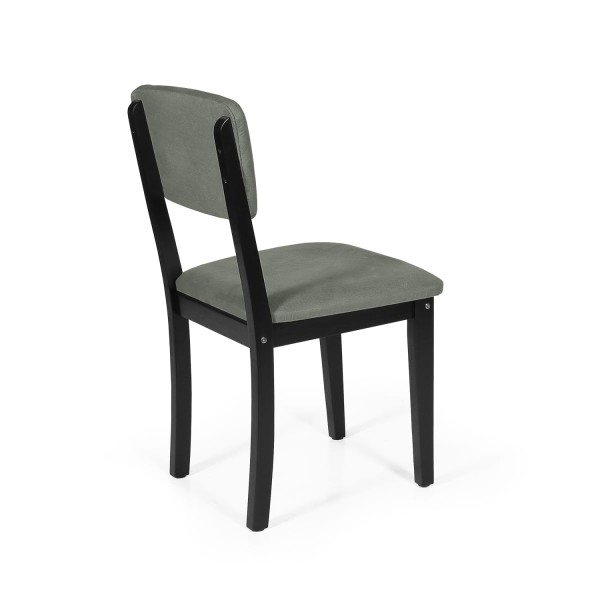 Encontraproduto.com.br - Mesa De Jantar Redonda Gabi Noronha Com 4 Cadeiras Estofadas Ella Preto/cinza