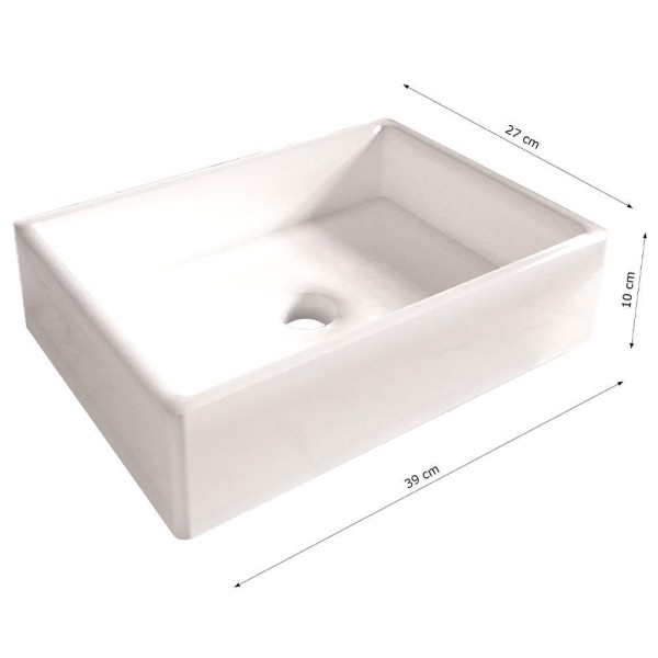 Encontraproduto.com.br - Cuba Pia Para Banheiro Torino Com Válvula Abs Branco Branco
