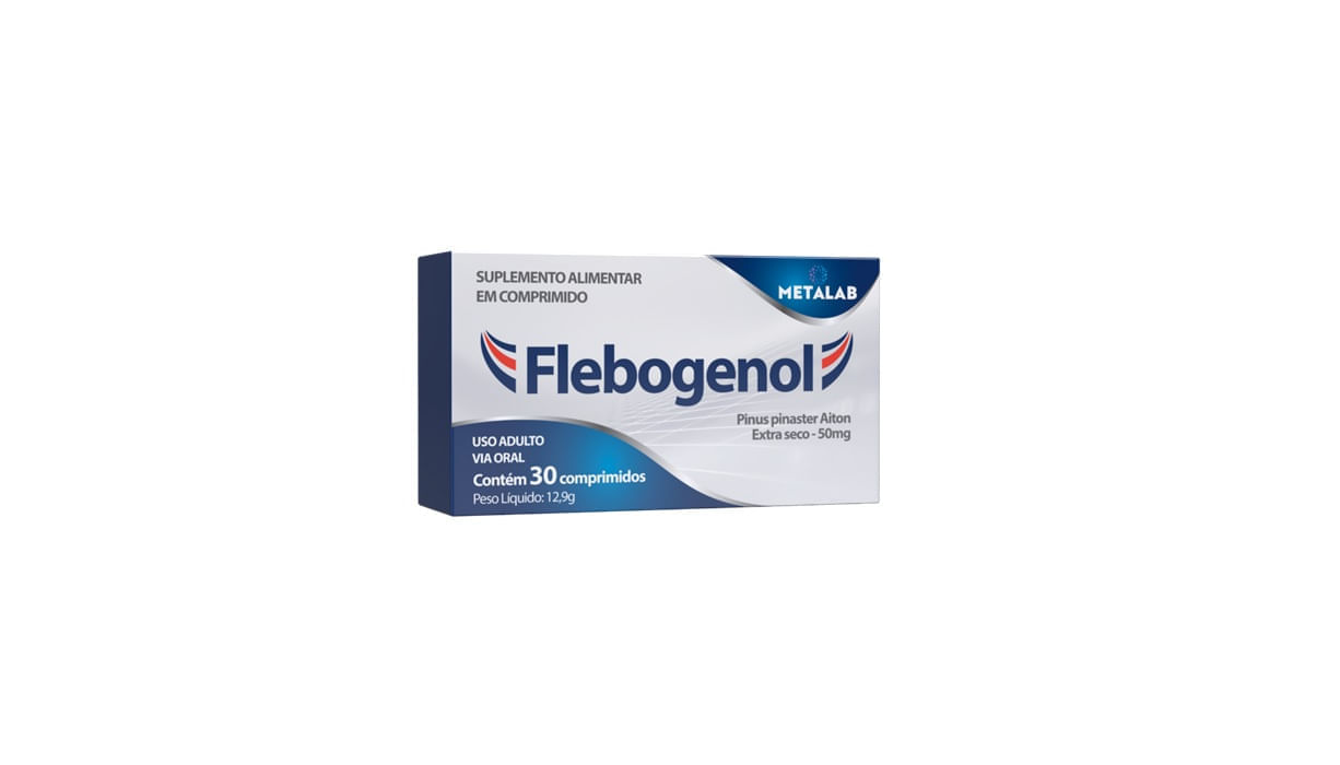 Encontraproduto.com.br - Flebogenol Pinus Pinaster 50mg Caixa Com 30comp Metalab