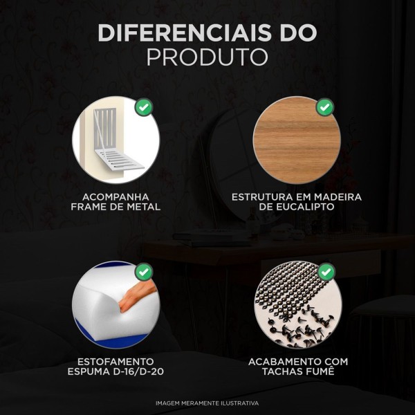 Encontraproduto.com.br - Cabeceira Cama Box Casal Maísa 140cm Com Frame Veludo Bege