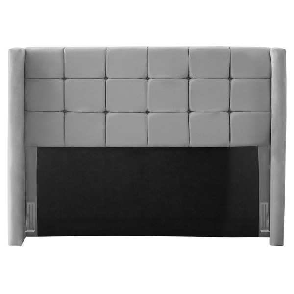 Encontraproduto.com.br - Cabeceira Cama Box Casal Queen Size Gioconda 160cm Com Frame Veludo Cinza - Desk Design