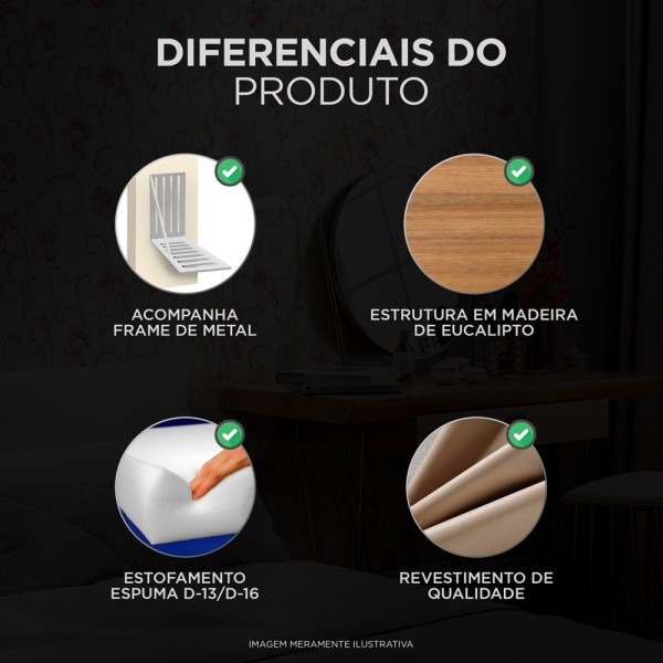 Encontraproduto.com.br - Cabeceira Cama Box Casal King Size Dahlia 195Cm Com Frame Suede Marrom - Abmaza