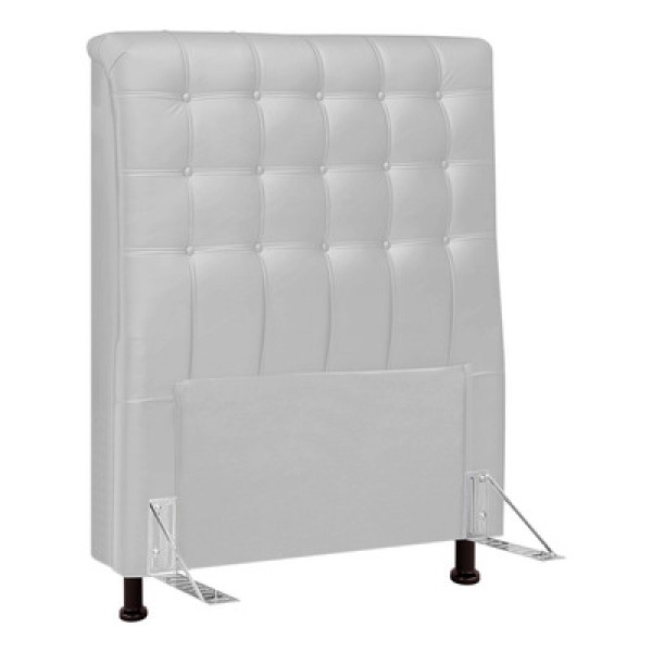 Cabeceira Cama Box Solteiro Ciara 90cm Botonê Com Frame Sintético Branco - Abmaza