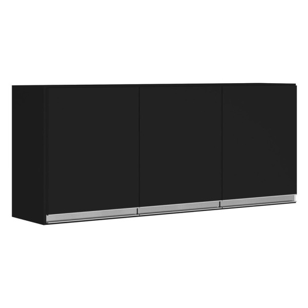 Encontraproduto.com.br - Kit área De Serviço E Lavanderia Com 02 Armários Aéreo 120cm E 80cm 100% Mdf Preto - Abmaza