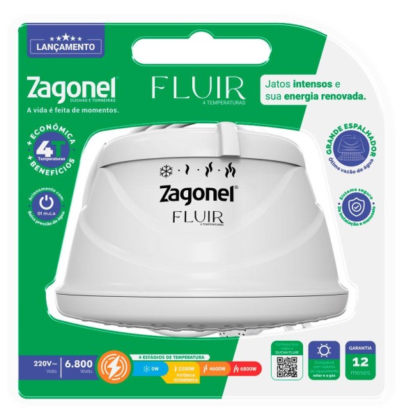 Encontraproduto.com.br - Ducha Fluir Multi Temperatura 127V 5500W - Zagonel