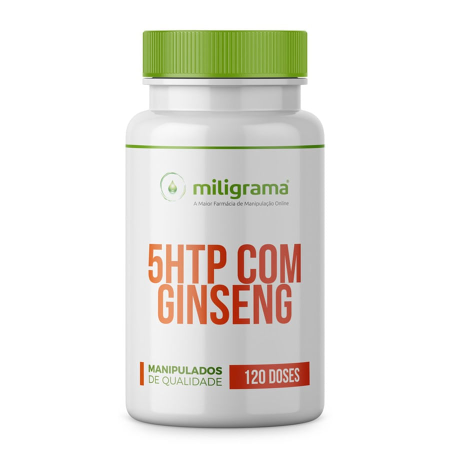 Encontraproduto.com.br - 5 HTP (Hidroxitriptofano) 50mg com Ginseng 200mg 120 Doses