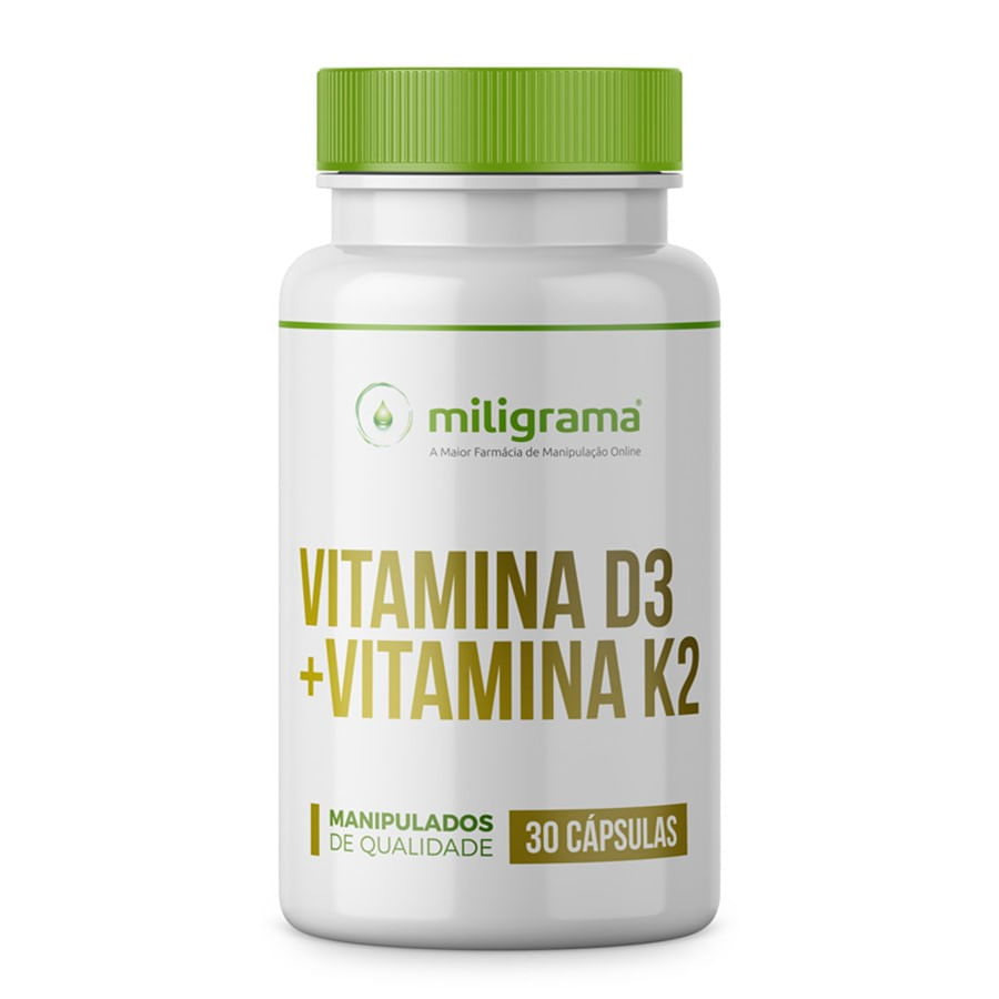 Encontraproduto.com.br - Vitamina D3 + Vitamina K2 (MK-7) 30 Cápsulas