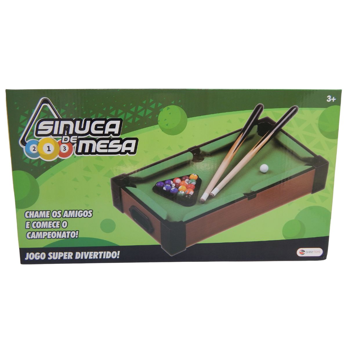 Encontraproduto.com.br - Mini Mesa Bilhar Sinuca - Madeira - Completa 2 Tacos 15 Bolas SHINY TOYS