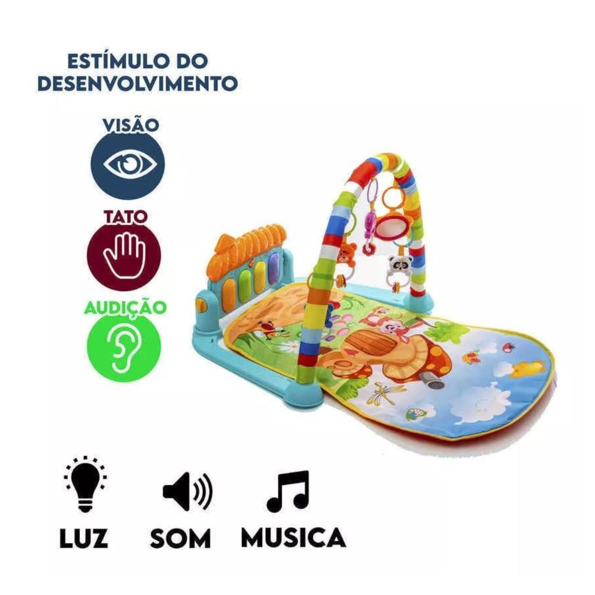 Encontraproduto.com.br - Tapete Interativo com Piano Luz e Sons Shiny Toys 001328