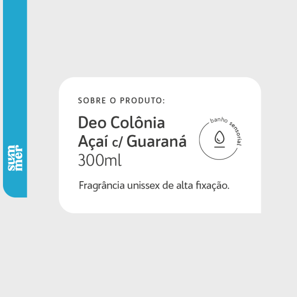 Encontraproduto.com.br - Deo Colônia Summer Açaí com Guaraná - Bubbles 300ml