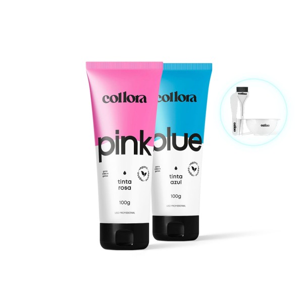 KIT PET DUO MÁSCARAS PIGMENTADORAS AZUL E ROSA COLLORA (2 ITENS)