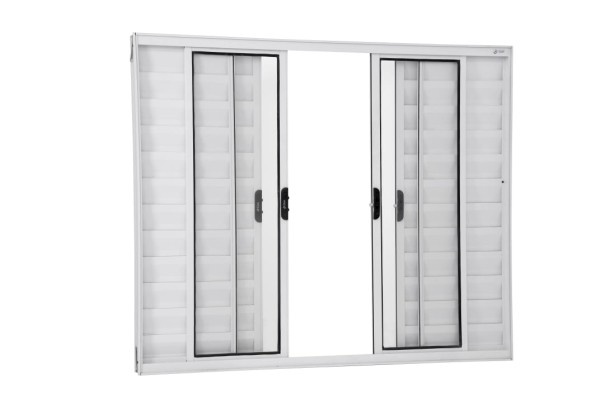 Encontraproduto.com.br - Janela Veneziana 6 Folhas 1,00(A) X 1,50(L) Sem Grade Aluminio Branco