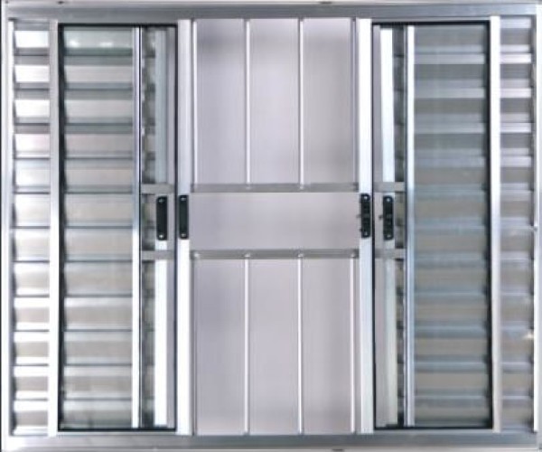 Encontraproduto.com.br - Janela Veneziana 6 Folhas 1,00(A) X 2,00(L) Com Grade Aluminio Brilhante